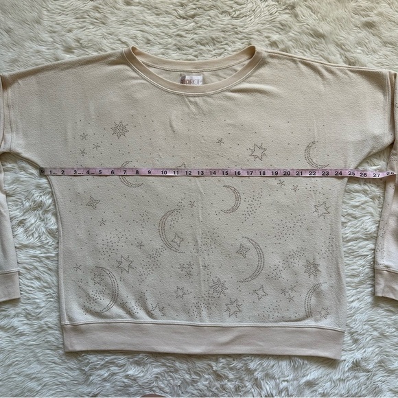 Beach Riot Sweater Moon and Stars Studded Embellished Long Sleeve Cream L - Picture 8 of 12